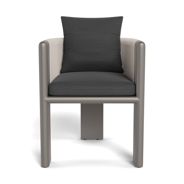 Palm Beach Aluminum Dining Chair | Aluminum Taupe, Panama Grafito, Rope Shell