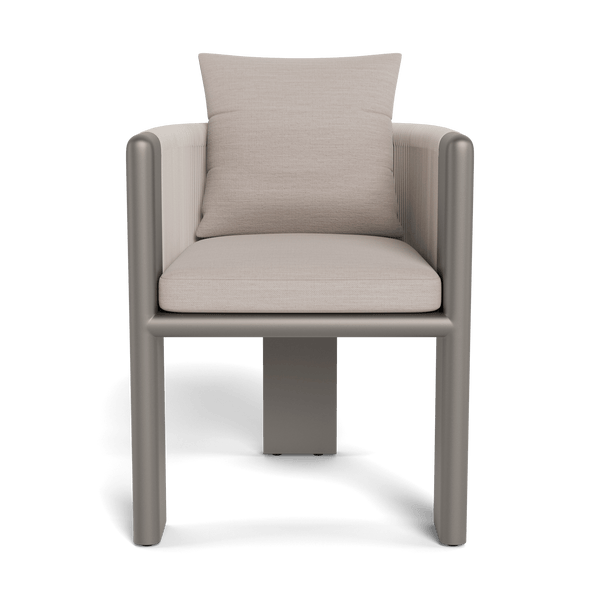 Palm Beach Aluminum Dining Chair | Aluminum Taupe, Panama Marble, Rope Shell