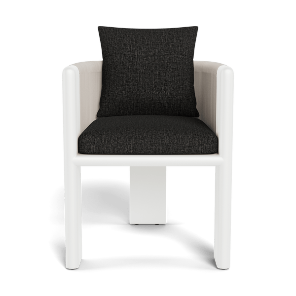 Palm Beach Aluminum Dining Chair | Aluminum White, Copacabana Midnight, Rope Shell