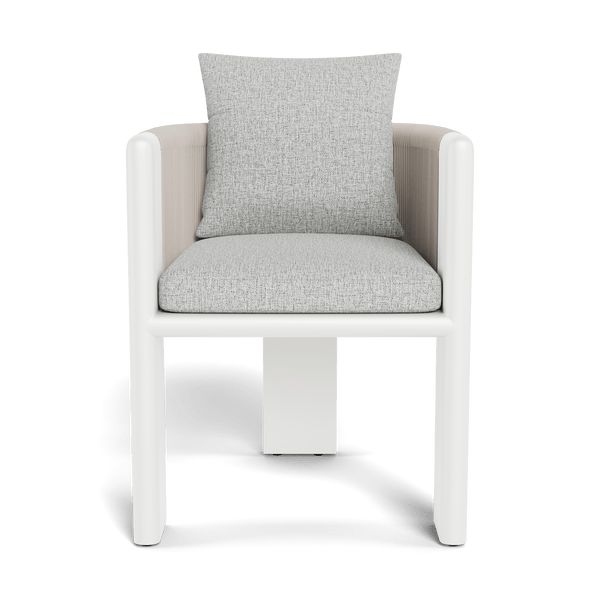 Palm Beach Aluminum Dining Chair | Aluminum White, Copacabana Sand, Rope Shell