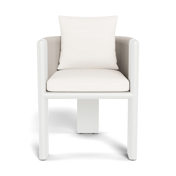 Palm Beach Aluminum Dining Chair | Aluminum White, Panama Blanco, Rope Shell