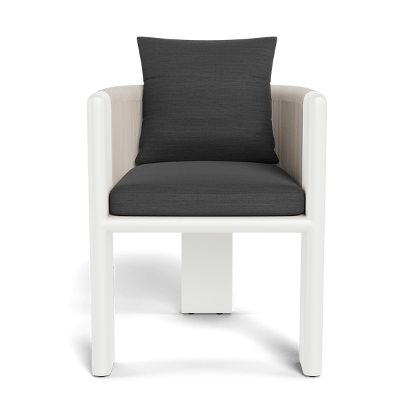 Palm Beach Aluminum Dining Chair | Aluminum White, Panama Grafito, Rope Shell