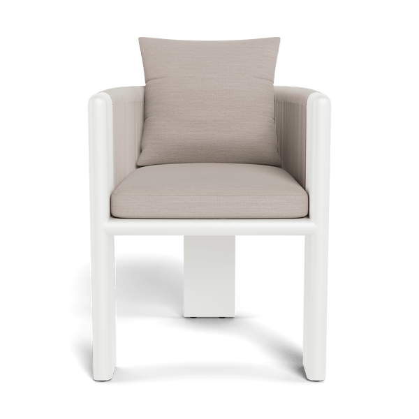 Palm Beach Aluminum Dining Chair | Aluminum White, Panama Marble, Rope Shell