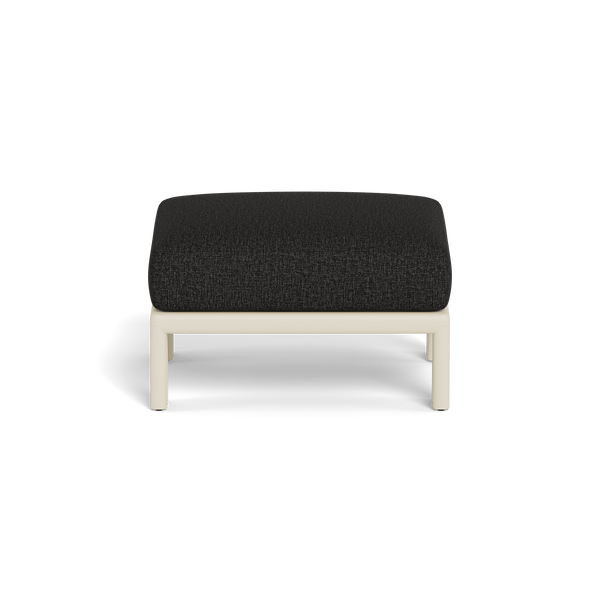 Palm Beach Aluminum Ottoman | Aluminum Bone, Copacabana Midnight,