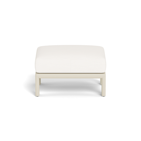 Palm Beach Aluminum Ottoman | Aluminum Bone, Panama Blanco,