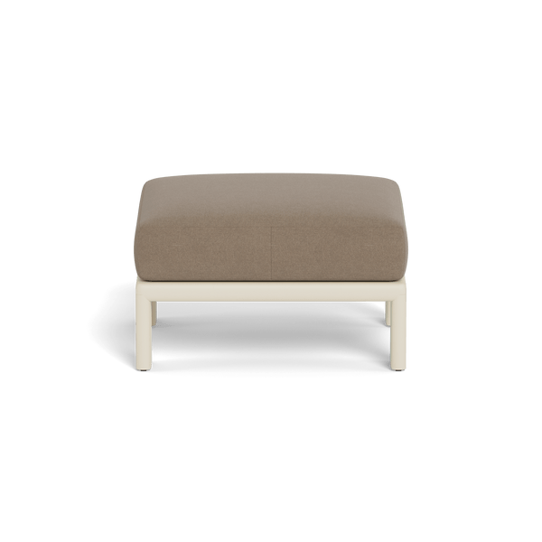 Palm Beach Aluminum Ottoman | Aluminum Bone, Panama Coco,