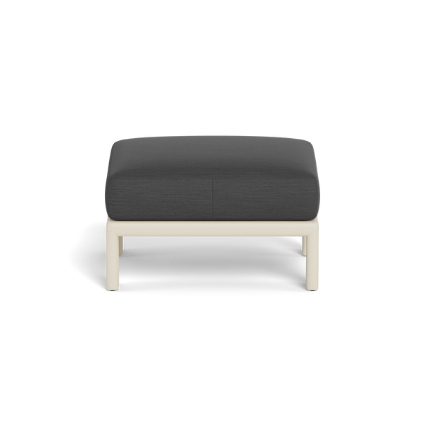 Palm Beach Aluminum Ottoman | Aluminum Bone, Panama Grafito,