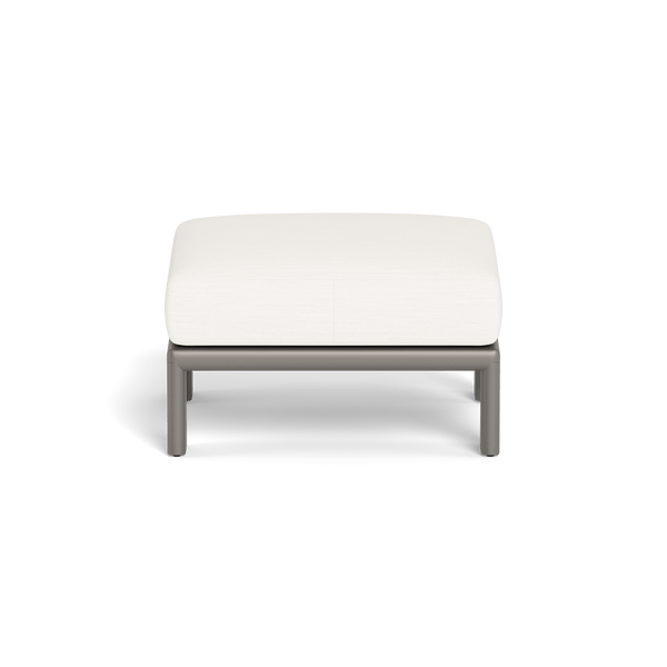 Palm Beach Aluminum Ottoman | Aluminum Taupe, Panama Blanco,