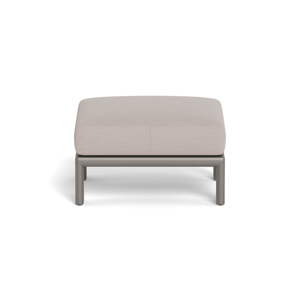 Palm Beach Aluminum Ottoman | Aluminum Taupe, Panama Marble,