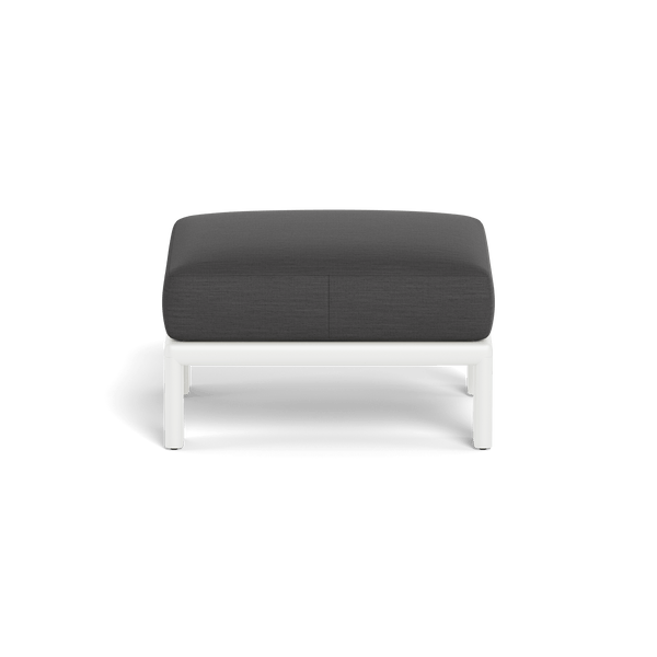 Palm Beach Aluminum Ottoman | Aluminum White, Panama Grafito,