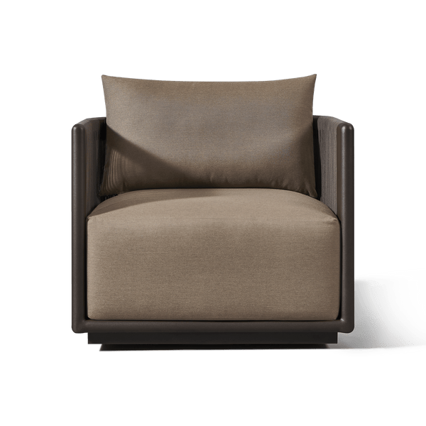 Palm Beach Aluminum Swivel Lounge Chair | Aluminum Asteroid, Copacabana Midnight, Rope Dark Grey