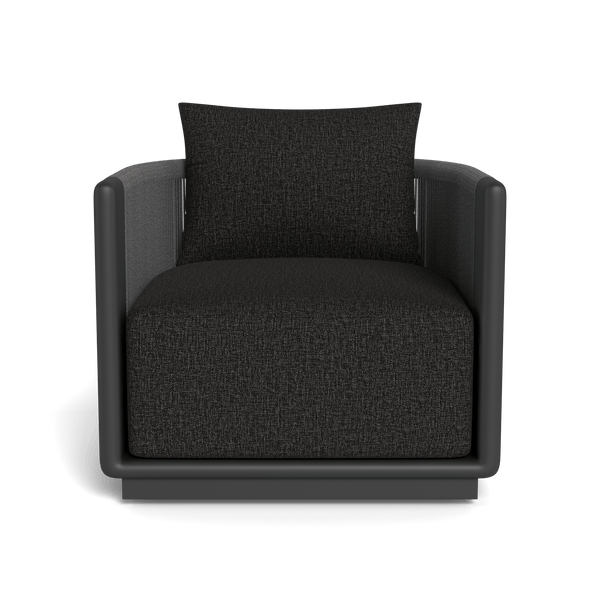 Palm Beach Aluminum Swivel Lounge Chair | Aluminum Asteroid, Copacabana Midnight, Rope Dark Grey