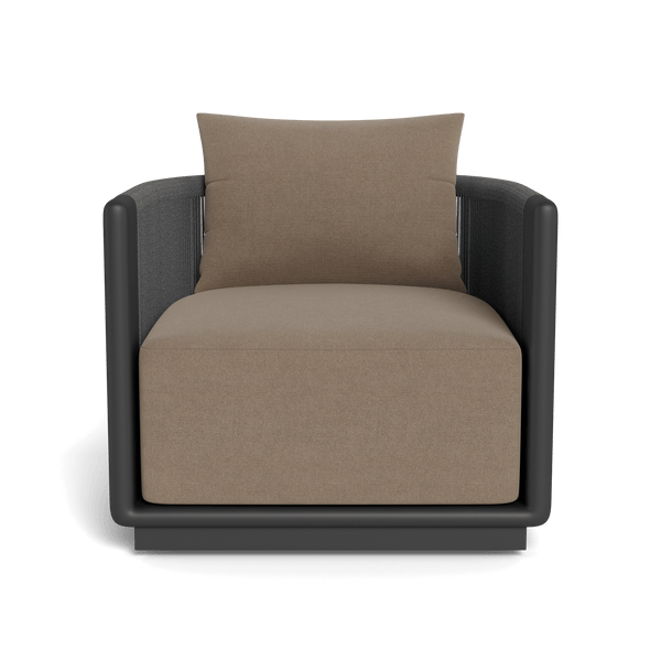 Palm Beach Aluminum Swivel Lounge Chair | Aluminum Asteroid, Panama Coco, Rope Dark Grey