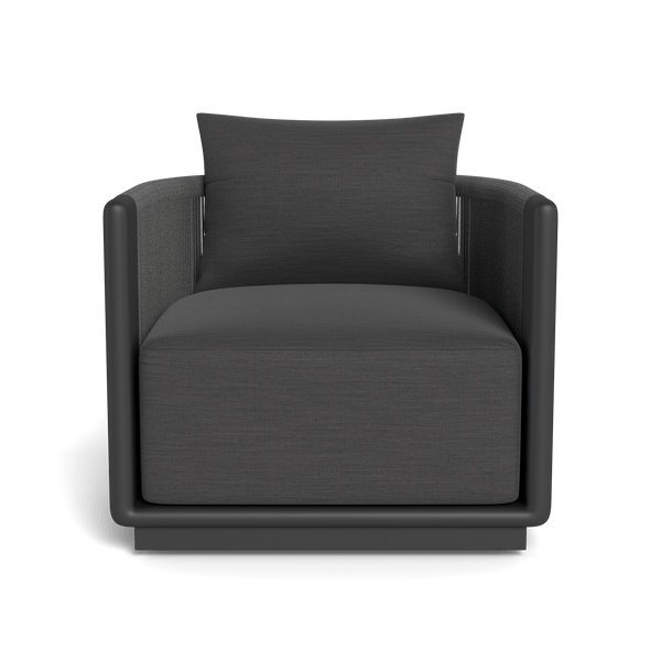 Palm Beach Aluminum Swivel Lounge Chair | Aluminum Asteroid, Panama Grafito, Rope Dark Grey