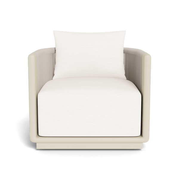 Palm Beach Aluminum Swivel Lounge Chair | Aluminum Bone, Panama Blanco, Rope Shell