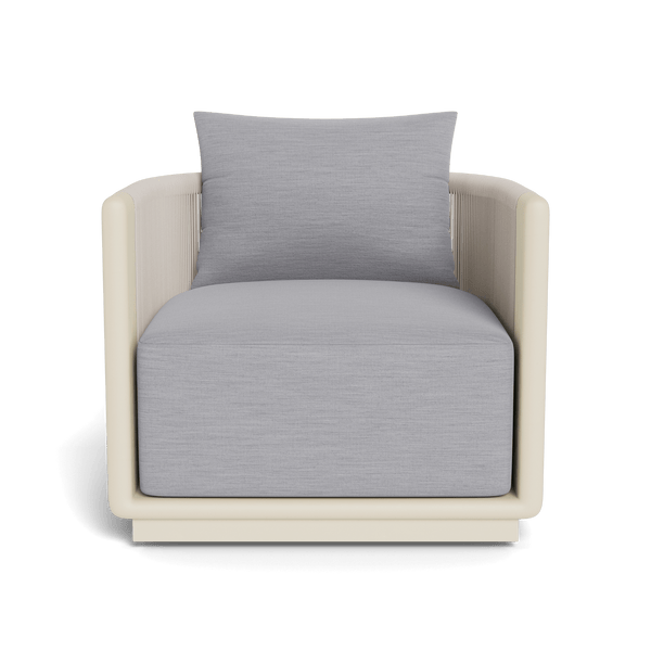 Palm Beach Aluminum Swivel Lounge Chair | Aluminum Bone, Panama Cloud, Rope Shell