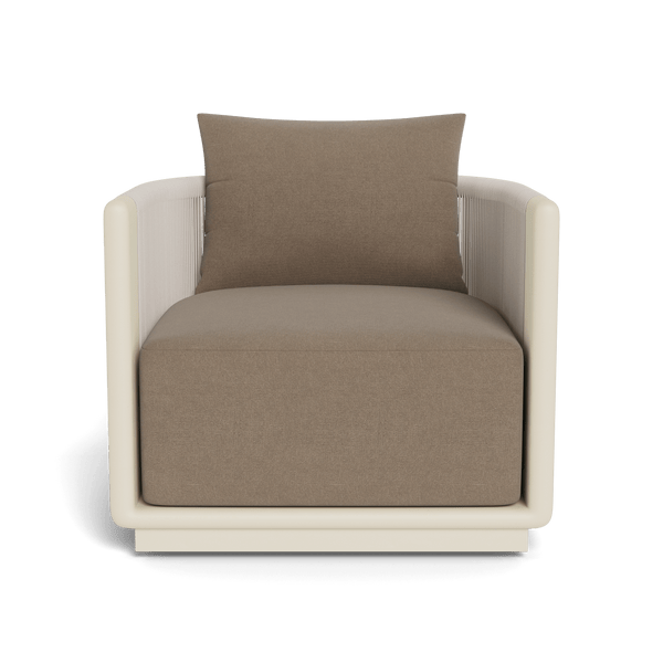 Palm Beach Aluminum Swivel Lounge Chair | Aluminum Bone, Panama Coco, Rope Shell