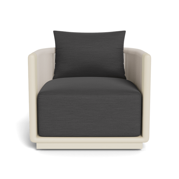 Palm Beach Aluminum Swivel Lounge Chair | Aluminum Bone, Panama Grafito, Rope Shell