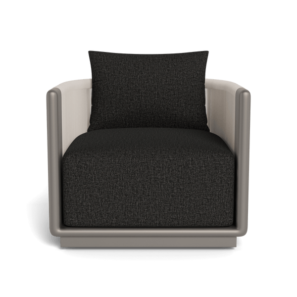 Palm Beach Aluminum Swivel Lounge Chair | Aluminum Taupe, Copacabana Midnight, Rope Shell