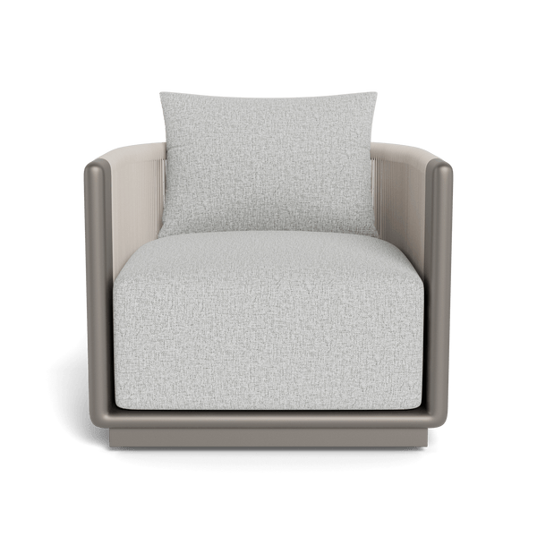 Palm Beach Aluminum Swivel Lounge Chair | Aluminum Taupe, Copacabana Sand, Rope Shell