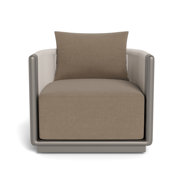 Palm Beach Aluminum Swivel Lounge Chair | Aluminum Taupe, Panama Coco, Rope Shell