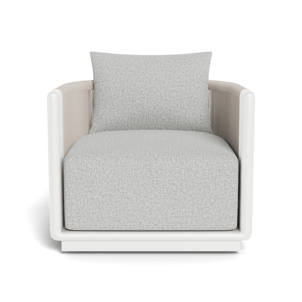 Palm Beach Aluminum Swivel Lounge Chair | Aluminum White, Copacabana Sand, Rope Shell