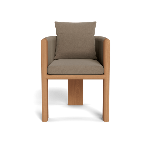 Palm Beach Teak Dining Chair | Teak Natural, Panama Coco, Rope Stone