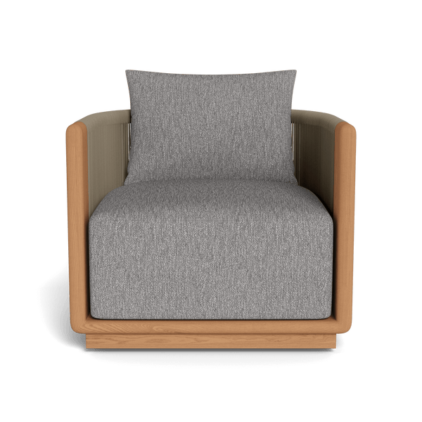 Palm Beach Teak Swivel Lounge Chair | Teak Natural, Pebble Fog, Rope Stone