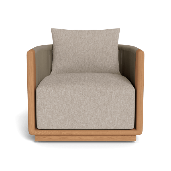 Palm Beach Teak Swivel Lounge Chair | Teak Natural, Pebble Sand, Rope Stone