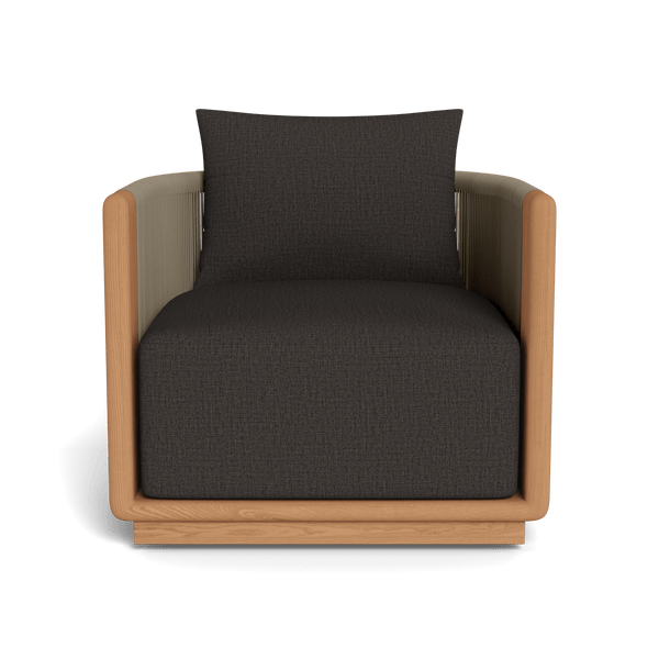 Palm Beach Teak Swivel Lounge Chair | Teak Natural, Stirling Flint, Rope Stone