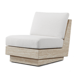 Tulum Travertine Armless Lounge Chair | Travertine Natural, Siesta Ivory,