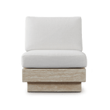 Tulum Travertine Armless Lounge Chair | Travertine Natural, Siesta Ivory,