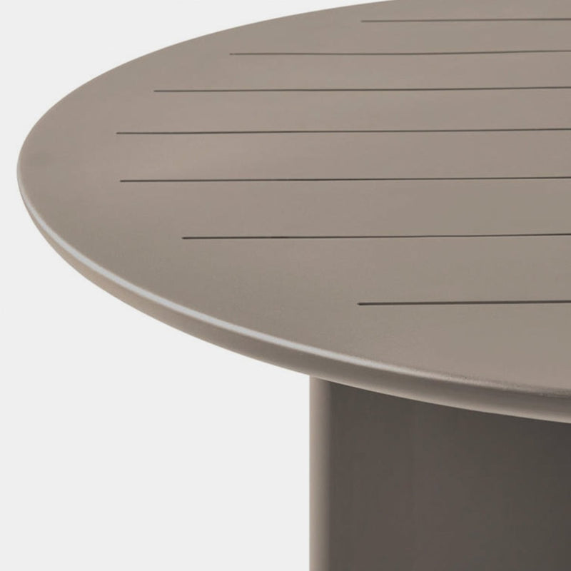 Victoria Slatted Round Dining Table 60" | Aluminum Asteroid, ,