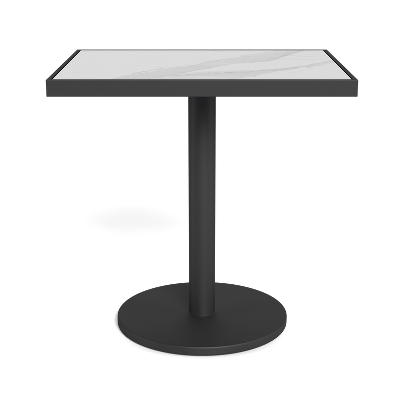 Vienna 24x30" Rectangle Bistro Table | Aluminum Asteroid, Laminam Bianco,