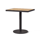 Vienna 24x30" Rectangle Bistro Table | Aluminum Asteroid, Teak Natural,