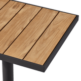 Vienna 24x30" Rectangle Bistro Table | Aluminum Asteroid, Teak Natural,