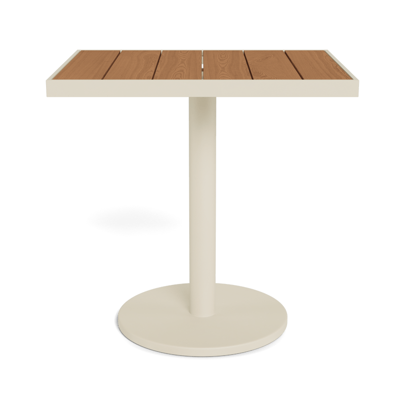 Vienna 24x30" Rectangle Bistro Table | Aluminum Bone, Teak Natural,