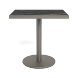 Vienna 24x30" Rectangle Bistro Table | Aluminum Taupe, Laminam Noir,