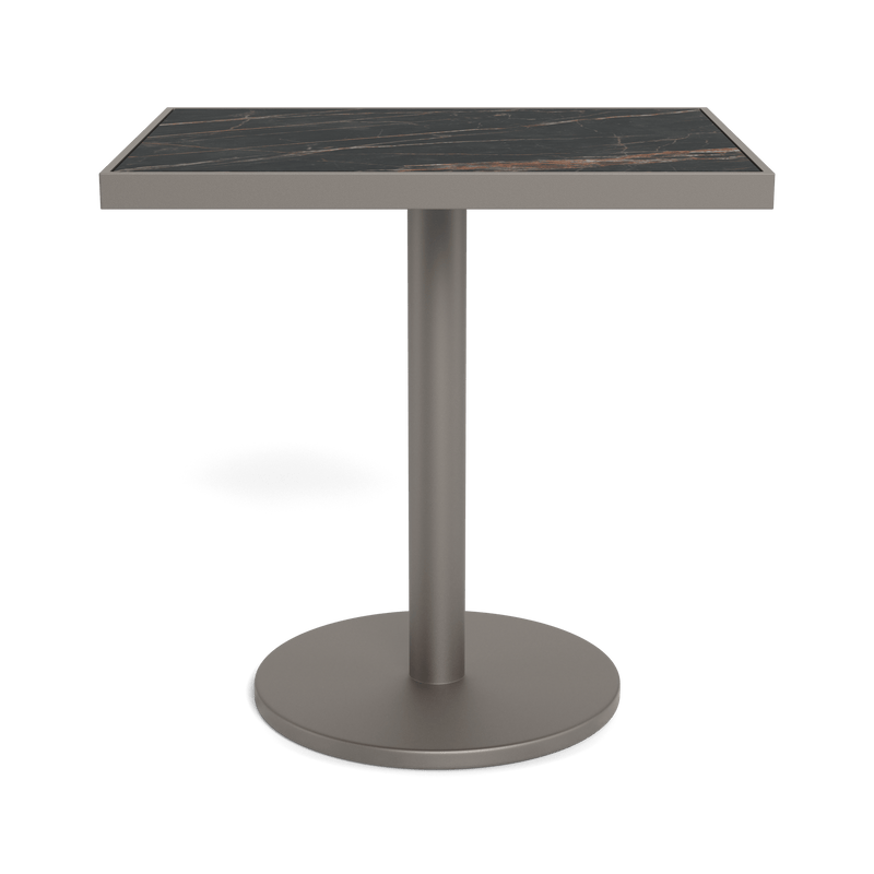 Vienna 24x30" Rectangle Bistro Table | Aluminum Taupe, Laminam Noir,