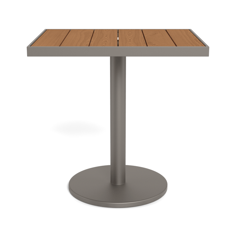 Vienna 24x30" Rectangle Bistro Table | Aluminum Taupe, Teak Natural,