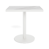 Vienna 24x30" Rectangle Bistro Table | Aluminum White, Laminam Bianco,