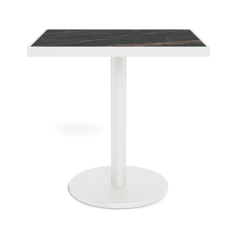 Vienna 24x30" Rectangle Bistro Table | Aluminum White, Laminam Noir,