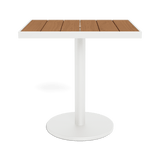 Vienna 24x30" Rectangle Bistro Table | Aluminum White, Teak Natural,