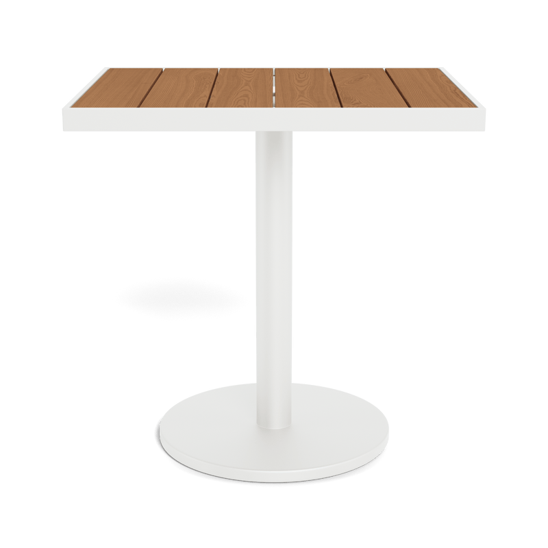 Vienna 24x30" Rectangle Bistro Table | Aluminum White, Teak Natural,