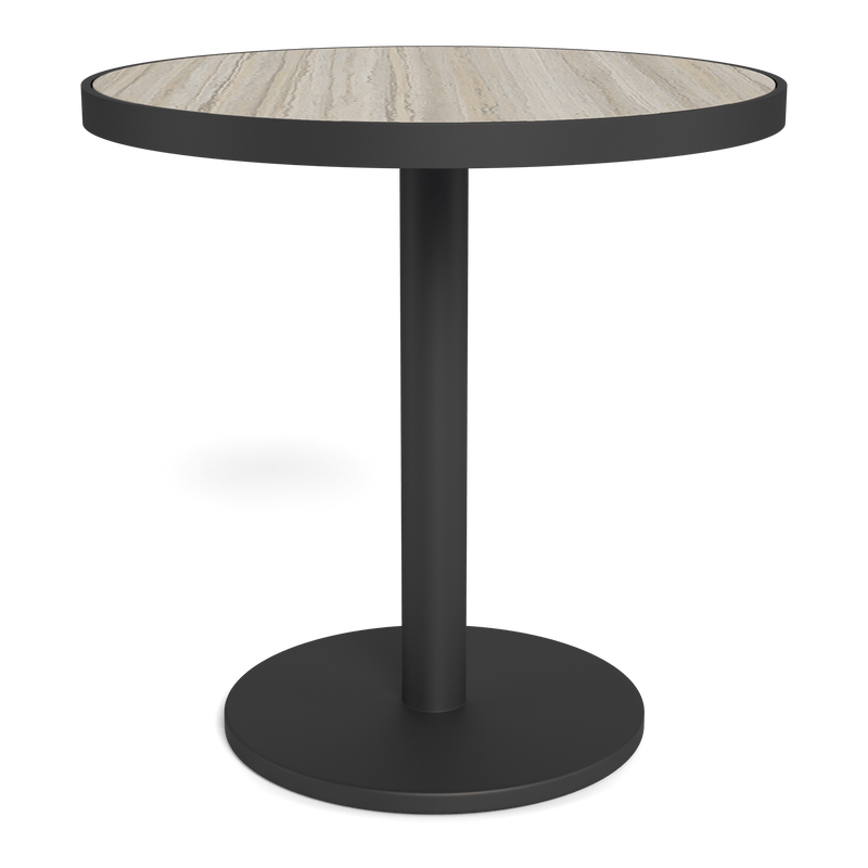 Vienna 30" Round Bistro Table | Aluminum Asteroid, Laminam Grigio,