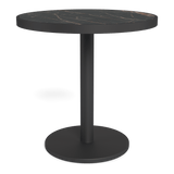 Vienna 30" Round Bistro Table | Aluminum Asteroid, Laminam Noir,