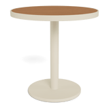 Vienna 30" Round Bistro Table | Aluminum Bone, Teak Natural,