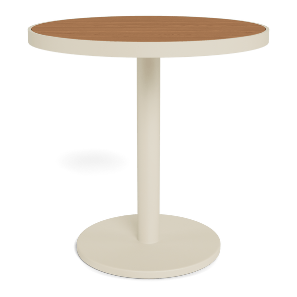 Vienna 30" Round Bistro Table | Aluminum Bone, Teak Natural,