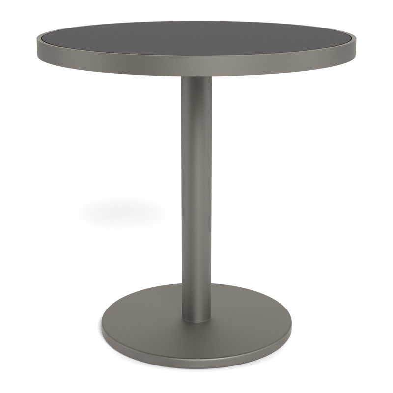 Vienna 30" Round Bistro Table | Aluminum Taupe, HPCL Charcoal,