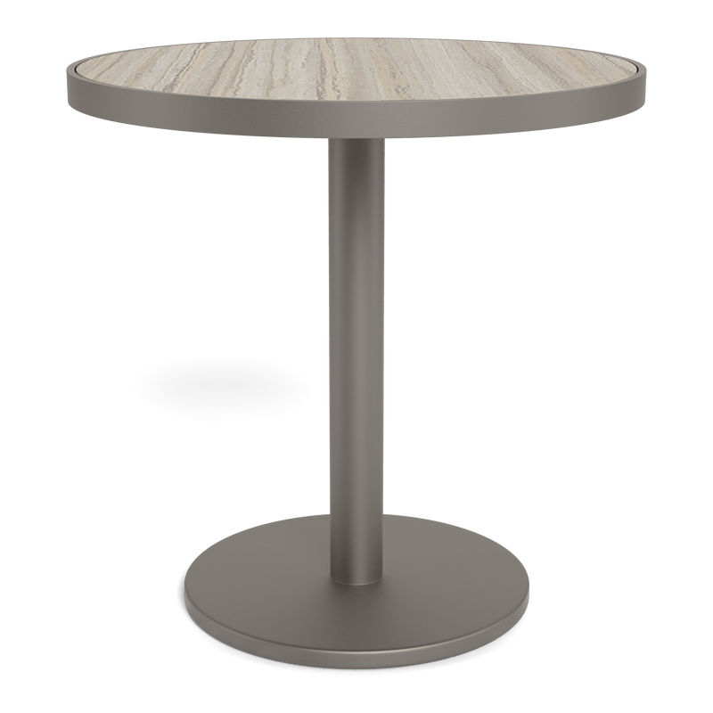 Vienna 30" Round Bistro Table | Aluminum Taupe, Laminam Grigio,